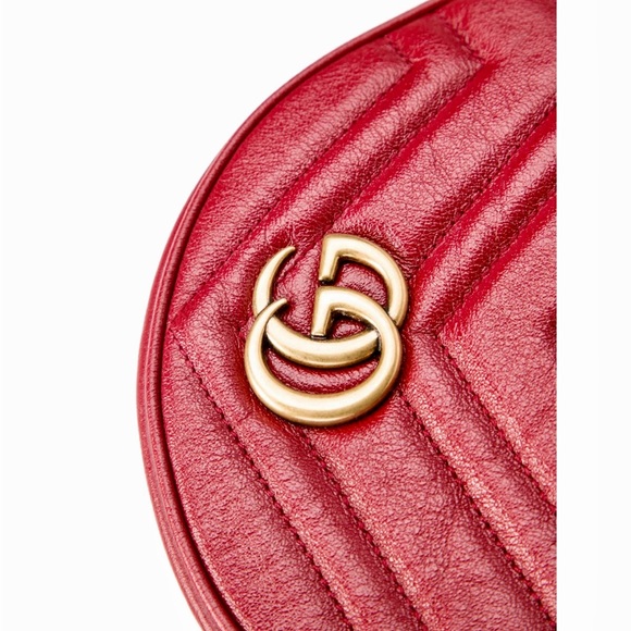 Gucci GG marmot round shoulder bag in red - Picture 4 of 8